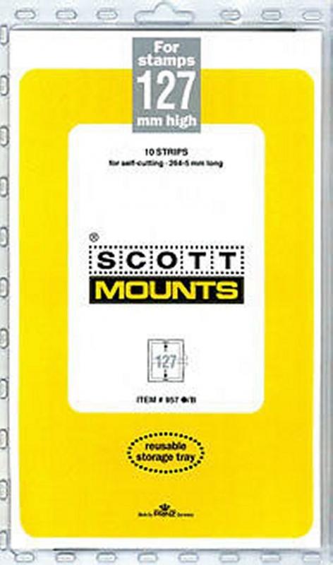 Prinz Scott Stamp Mount 127/265 mm - BLACK (Pack of 10) (127x265  127mm) STRIP