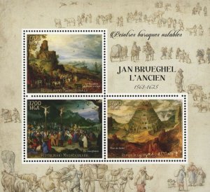 Madagascar 2015 JAN BRUEGHEL THE ELDER Flemish Painter Shee Perforated Mint (NH)