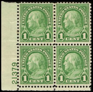 US #632 FRANKLIN MH LL PLATE BLOCK #21379