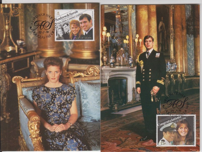 Isle of Man 1986 - Royal Wedding set 2 Maxicard