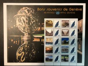 587 United Nations Geneva 2014 Personalized Sheet MNH