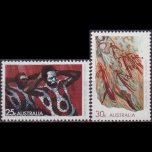 AUSTRALIA 1971 - Scott# 505-6 Aboriginal Art 25-30s NH