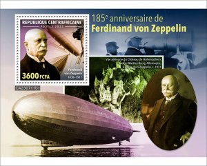 C A R - 2023 - Ferdinand von Zeppelin - Perf Souv Sheet - Mint Never Hinged