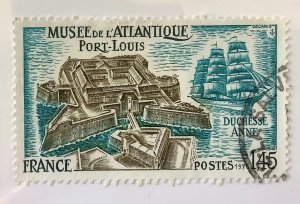 France 1976 Scott 1506 used - 1.45fr,   Atlantic Marine Museum,  Port-Louis