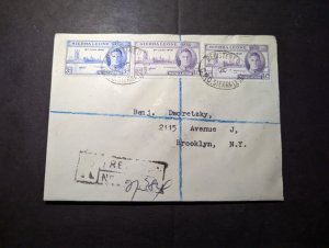 1946 Registered British Sierra Leone Cover GPO to Brooklyn NY USA