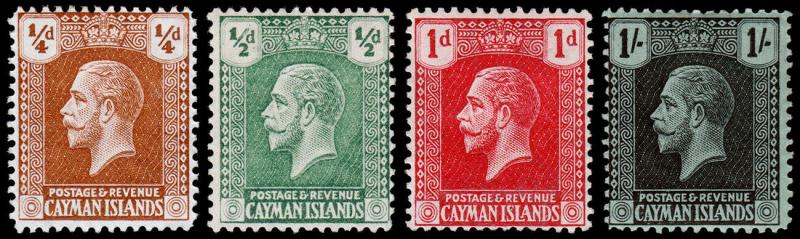 Cayman Islands Scott 50-52, 66 (1921-22) Mint H F-VF, CV $4.70 M