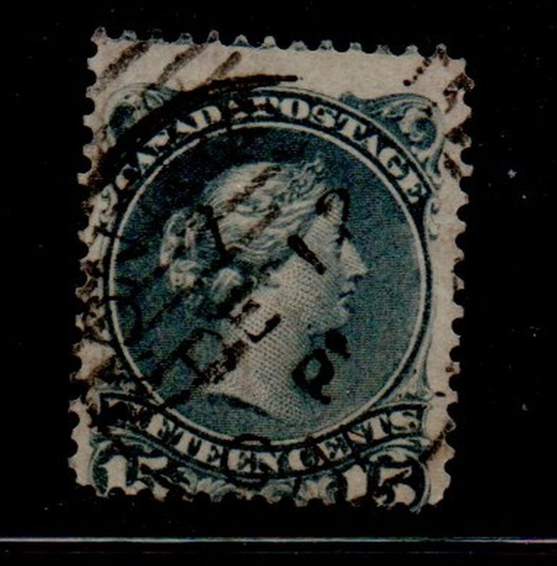 Canada Sc 30 15 cent gray Large Queen stamp used