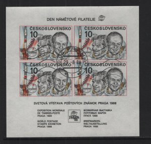 Czechoslovakia #2653b cancelled 1987 cosmonauts sheet imperf.