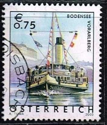 Austria 2003,Sc.#1873 used Boat on Bodensee, Vorarlberg