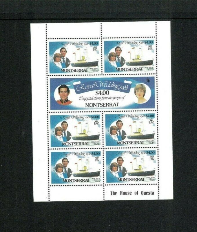 1981 Montserrat Stamps #465-470 Royal Wedding Prince Charles & Princess Diana