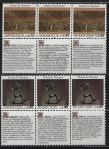 Offices in Geneva, Switzerland 224-225, 2 SETS OF 3 , MNH,1992 Human rights type