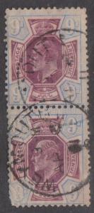 Great Britain Sc#136 Used Pair Rounded Corner Bottom Stamp