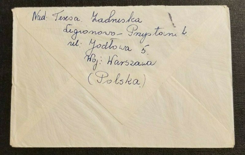 1961 European Airmail Cover Legionowo Poland to Chicago Illinois