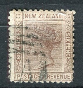 NEW ZEALAND; 1882 early classic QV Side Facer fine used 6d. value as SG 191