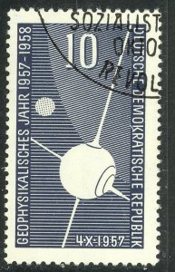 EAST GERMANY DDR 1957-58 10pf International Geophysical Year Sc 370 CTO Used