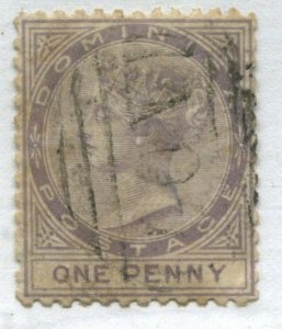 Dominica QV 1874 1d used
