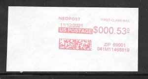 Just Fun Cover #Z2512 Neopost Meter 11/12/2021. 10 Cent Collection / Lot