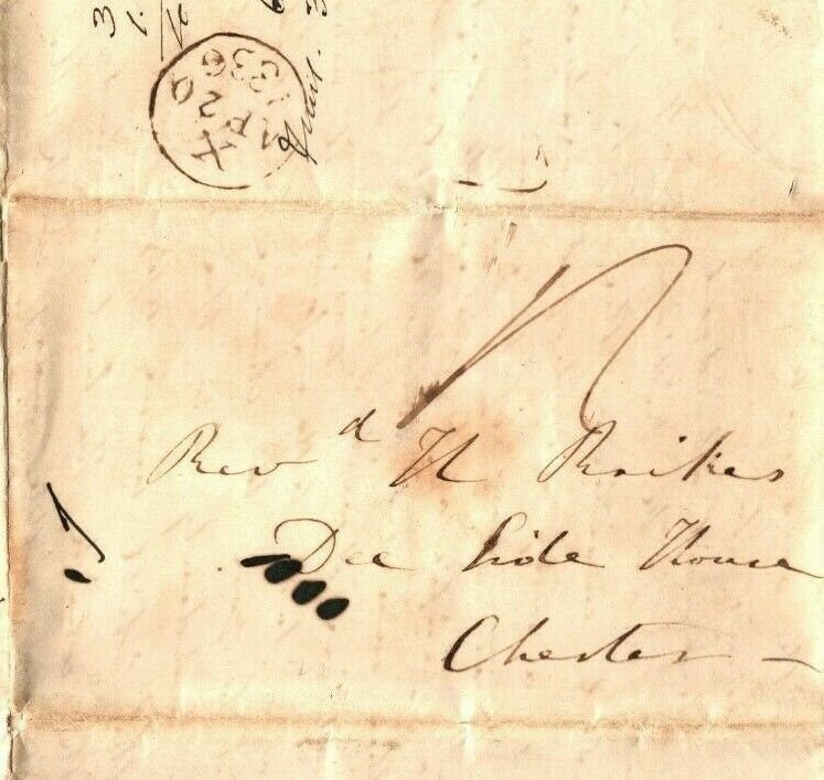 GB Cheshire Cover *Dee House* Chester Cross-written EL Letter 1836 EP61