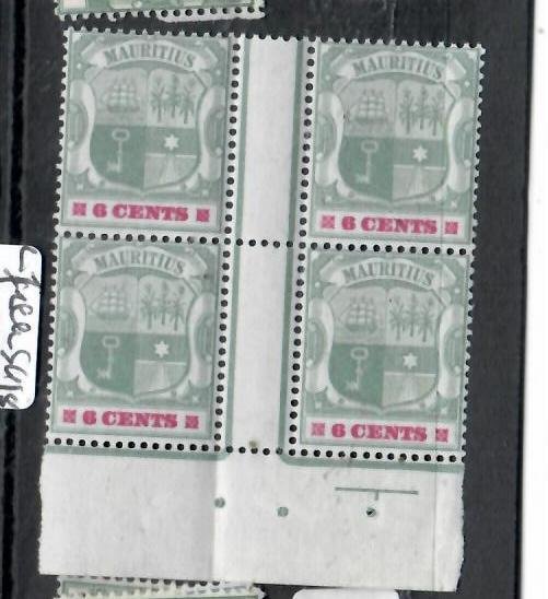 MAURITIUS  ARMS  6C   SG 131 GUTTE BLOCK OF 4      MNH   PO623H