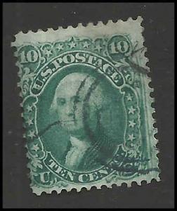 # 68 Green Used Plate Variety at Right George Washington