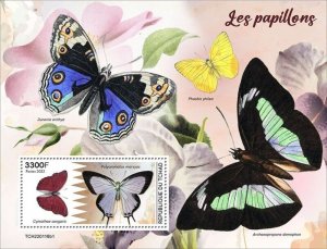 Chad - 2022 Butterflies, Blood-red Glider - Stamp Souvenir Sheet - TCH220116b1