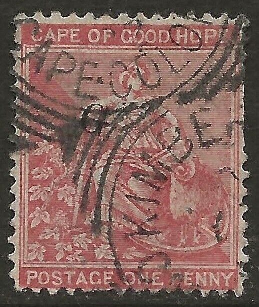 Griqualand West 1878 Hope 1d Rose 'G' Ovpt (t) Scott #93 Fine Used CV $14.50