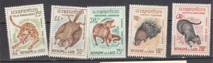 J43619 JL Stamps 1965 laos set mnh #c47-51 animals