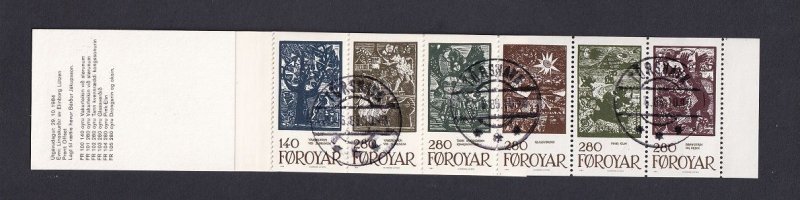 Faroe Islands   #115-120a  cancelled  1984  booklet  fairytale illustrations