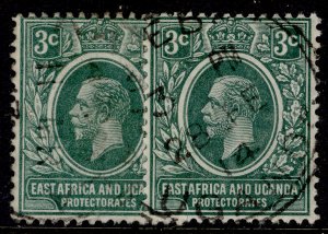 EAST AFRICA and UGANDA QV SG45 + 45a, 3r SHADE VARIETIES, FINE USED.