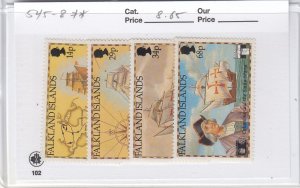 Falkland Islands 545-8 Discovery of America mnh