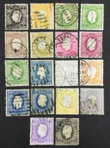 MOMEN: PORTUGAL SC #34-51a 1870-84 COMPLETE USED CAT. $1,800+ LOT #62577