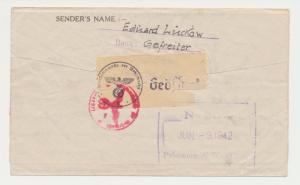 KENYA 1942, GERMAN POW CENSOR COVER TO GERMANY CAMP 304 EXAM 217 SCARCE MARKINGS