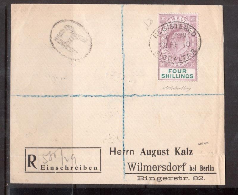 Gibraltar #61 (SG #63) Very Fine Used On Registered Cover To Germany