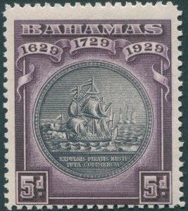 Bahamas 1930 5d black & deep purple SG128 unused