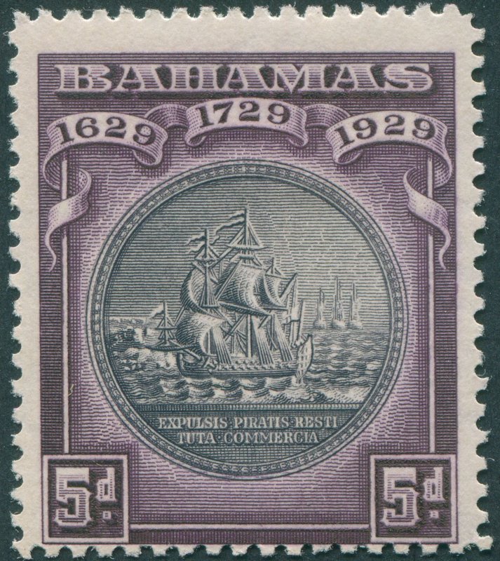 Bahamas 1930 5d black & deep purple SG128 unused