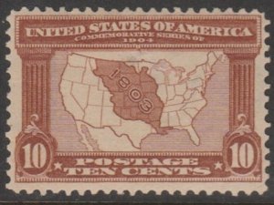 U.S. Scott Scott #327 Louisiana Purchase Map Stamp - Mint Single