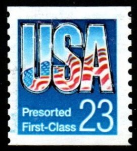 SC# 2606 - (23c) - USA & flag - Presorted First-Class, used coil single
