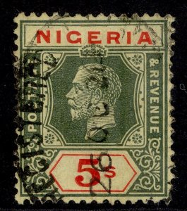 NIGERIA GV SG28, 5s green & red/pale yellow, FINE USED. Cat £80.