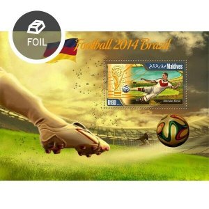 Maldives 2014 MNH. FOOTBALL BRAZIL 2014  |  Scott Code: 3234