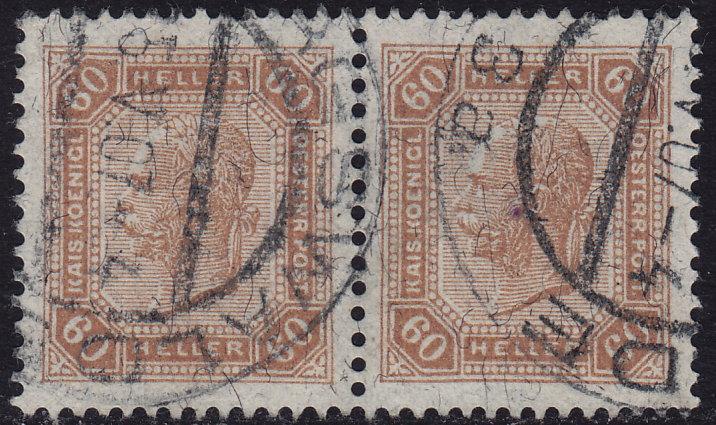 Austria - 1905 - Scott #104 - used pair - Franz Josef