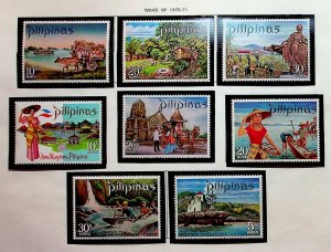 PHILIPPINES Sc 1074-77+1086-97 NH ISSUE OF 1970 - 4 TOURISTS SETS