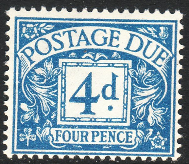 1951 - 52 Great Britain 4 pence postage due issue MNH Wmk 251 Sc# J37 CV $40.00
