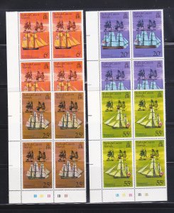 Turks and Caicos Islands 311-314 Blocks Of 4 Set MNH American Bicentennial (B)