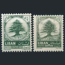 LEBANON 1963 - Scott# 405-6 Cedar 50c NH