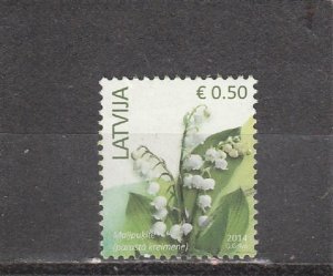 Latvia  Scott#  870  Used  (2014 Lily of the Valley)