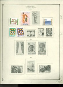 Collection, Indonesia Part B Scott Album Page, 1951/1988, Cat $98, Mint & Used