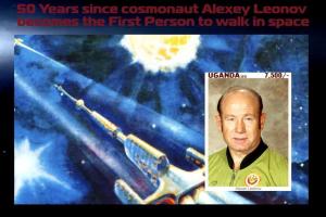 UGANDA SHEET COSMONAUTS LEONOV SPACE