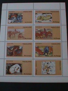 NAGALAND -WORLD FAMOUS.LOVELY PETS ANIMALS-MNH SHEET VF-EST.VALUE $12 RARE