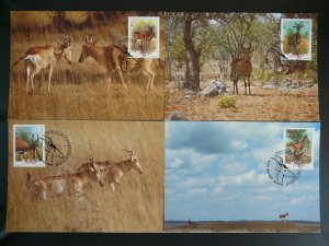 wild animal antelope WWF set of 4 maximum card Mozambique 94721