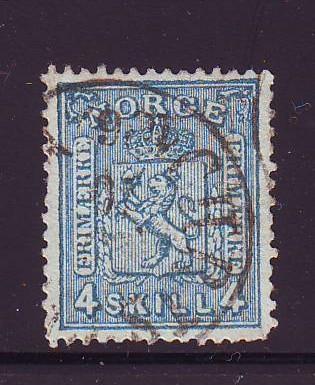 Norway Sc 14 1867 4 sk Coat of Arms Lion stamp used